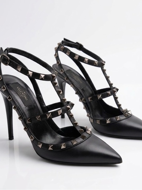 Valentino Shoes - Valentino Garavani 100mm Calfskin Nappa Rockstud Caged High Heels EU 38 / US 8